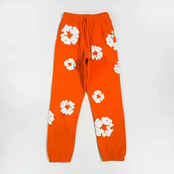 Denim Tears Mono Orange Cotton Flower Sanitary Pants