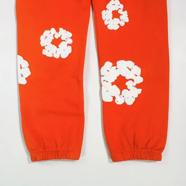 Denim Tears Mono Orange Cotton Flower Sanitary Pants - Image 7