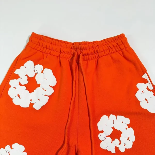 Denim Tears Mono Orange Cotton Flower Sanitary Pants - Image 3