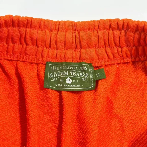 Denim Tears Mono Orange Cotton Flower Sanitary Pants - Image 8