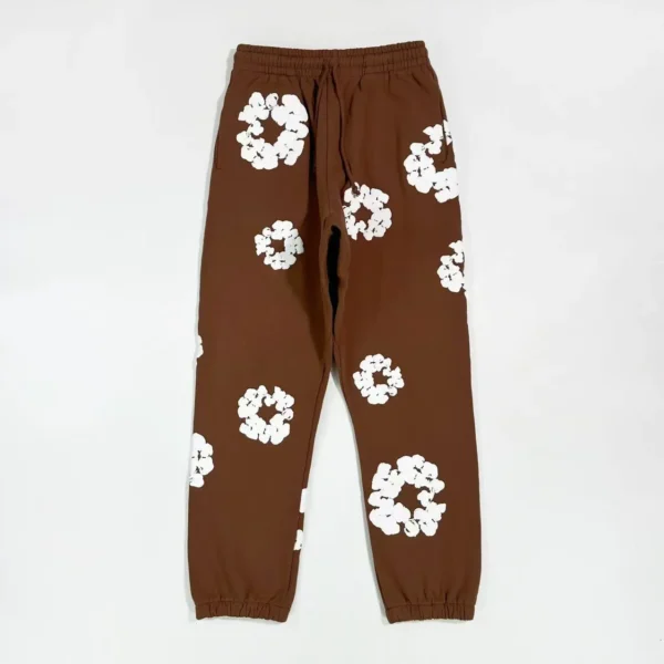 Denim Tears Mono Brown Cotton Flower Sanitary Pants