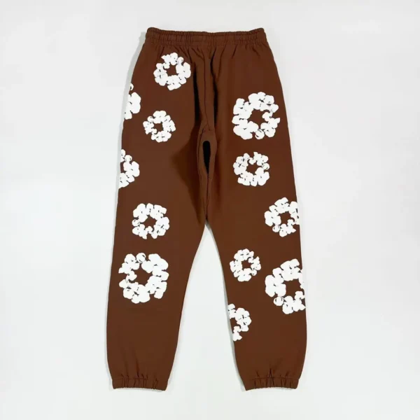 Denim Tears Mono Brown Cotton Flower Sanitary Pants - Image 2