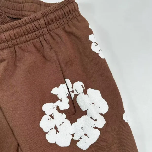 Denim Tears Mono Brown Cotton Flower Sanitary Pants - Image 4