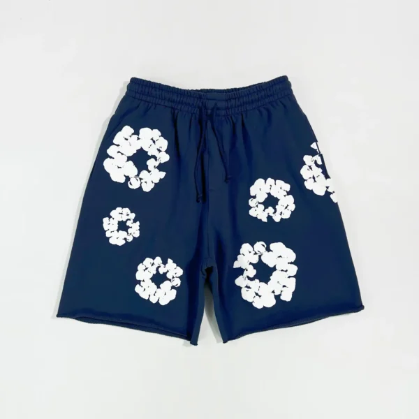 Denim Tears Mono navy blue kapok shorts