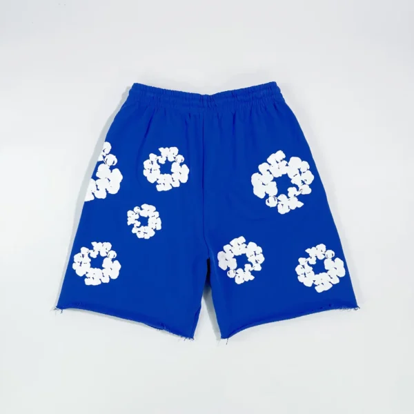 Denim Tears Mono Blue Cotton Flower Shorts - Image 2