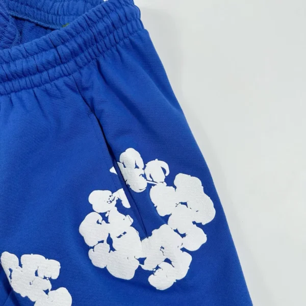 Denim Tears Mono Blue Cotton Flower Shorts - Image 4