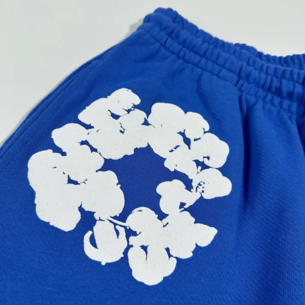 Denim Tears Mono Blue Cotton Flower Shorts - Image 5