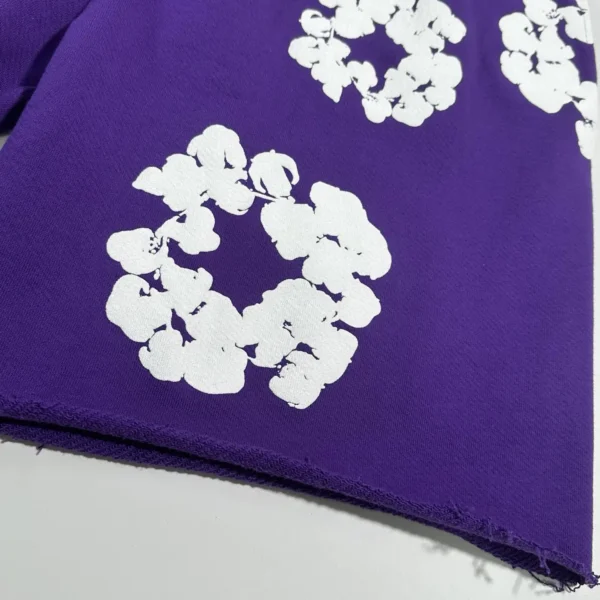 Denim Tears Mono Purple Cotton Flower Shorts - Image 5