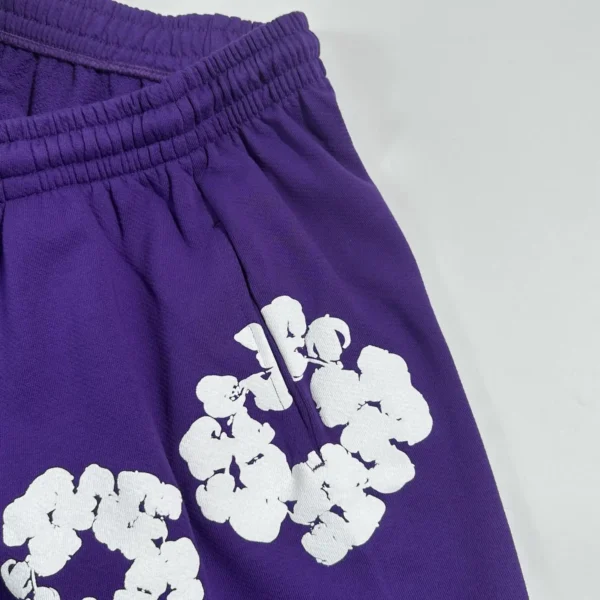 Denim Tears Mono Purple Cotton Flower Shorts - Image 4