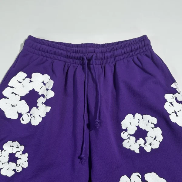 Denim Tears Mono Purple Cotton Flower Shorts - Image 3