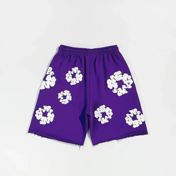 Denim Tears Mono Purple Cotton Flower Shorts - Image 2